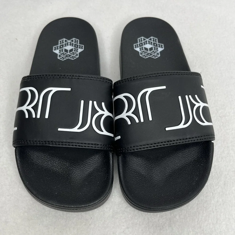 Black Summer Casual Slide Strap Slip On‎ Shower Sandals Men's Size 6